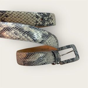 CIPRIANI Italian calfskin snakeskin print belt size medium black grey tones EUC